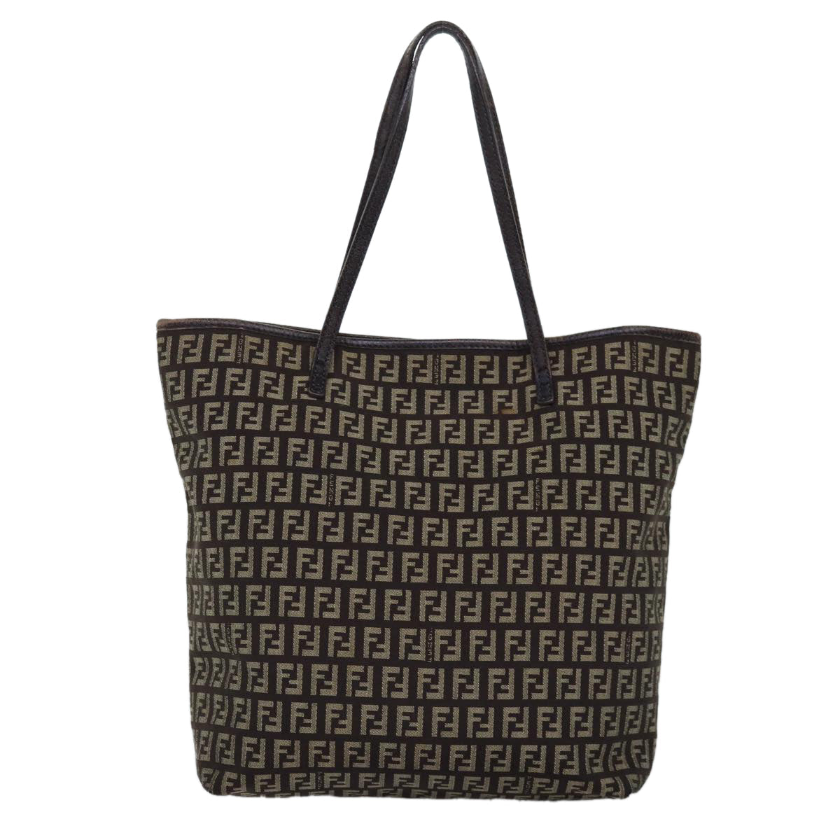 Luxury Fendi Zucchino Canvas Tote Bag Brown75430