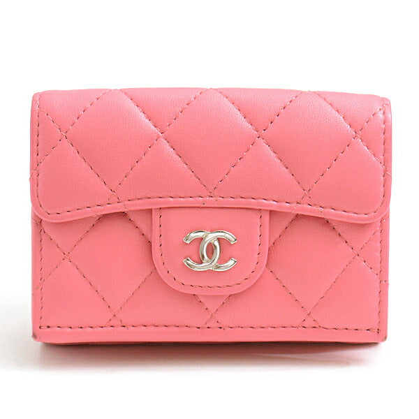 Chanel Lambskin Compact Wallet Pink