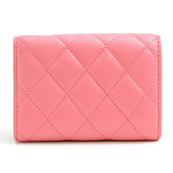 Chanel Lambskin Compact Wallet Pink