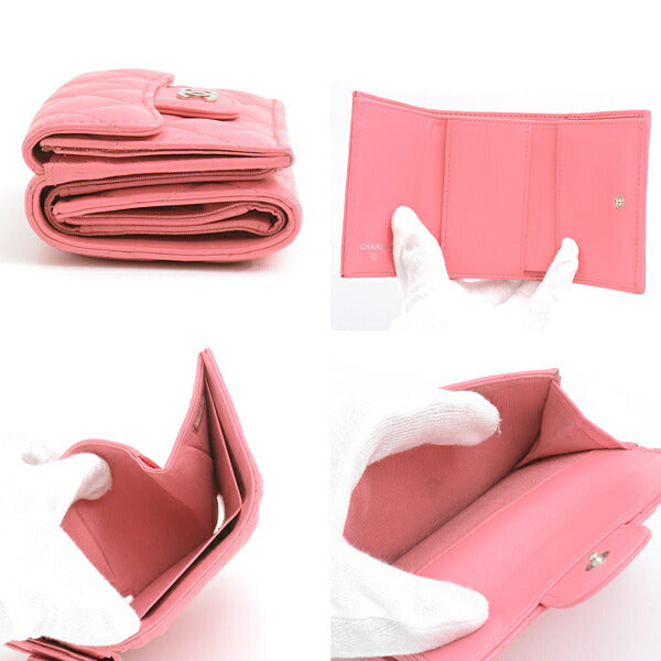 Chanel Lambskin Compact Wallet Pink