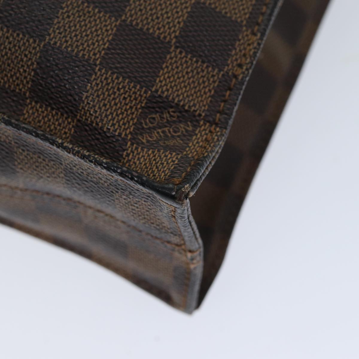 LOUIS VUITTON Damier Ebene Sac Plat Hand Bag N51140 LV 75495