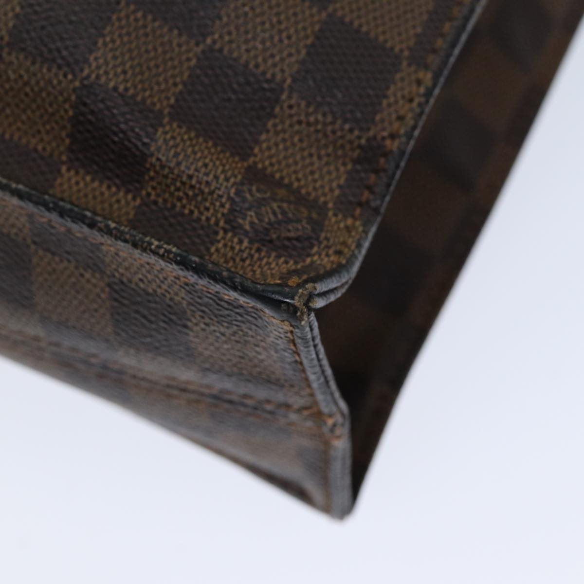 LOUIS VUITTON Damier Ebene Sac Plat Hand Bag N51140 LV 75495