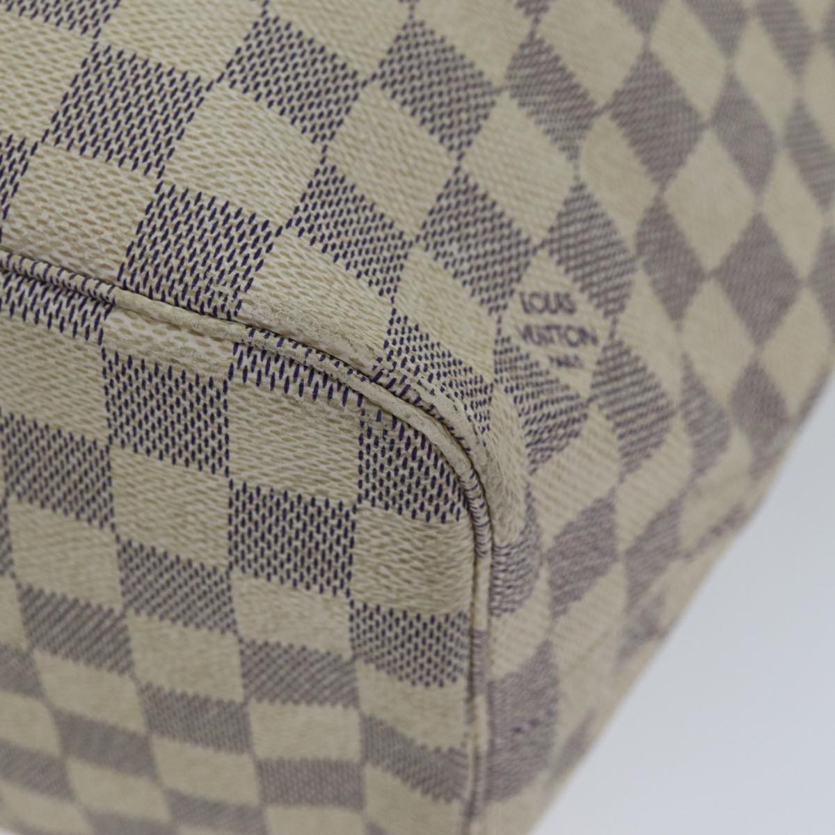 LOUIS VUITTON Damier Azur Neverfull MM Tote Bag N41605 LV 75496