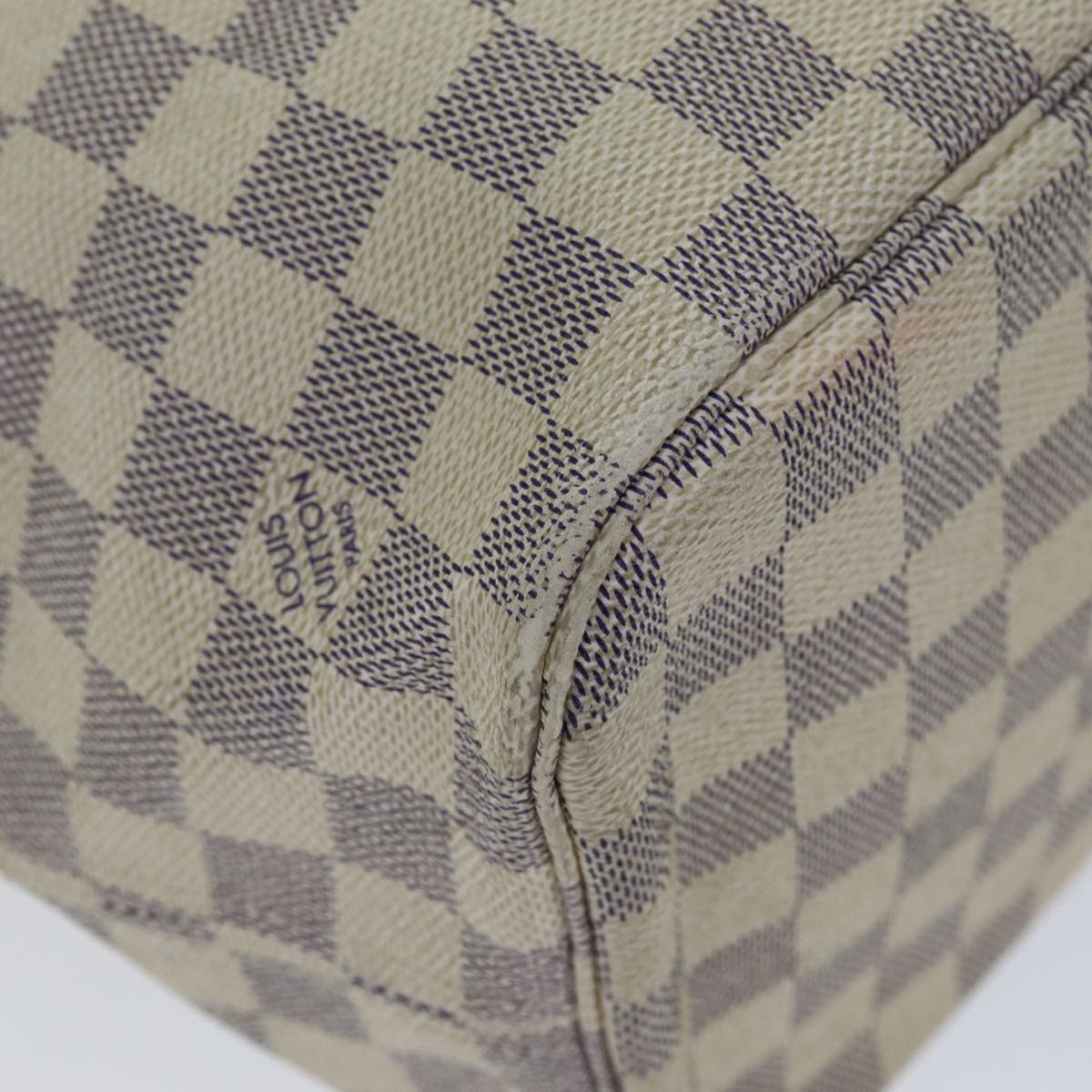 LOUIS VUITTON Damier Azur Neverfull MM Tote Bag N41605 LV 75496