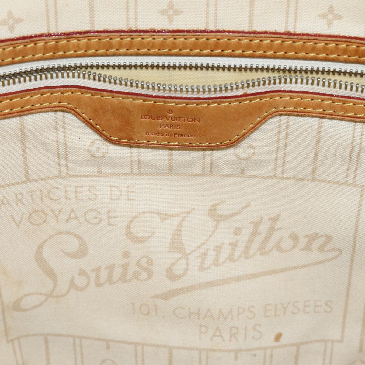 LOUIS VUITTON Damier Azur Neverfull MM Tote Bag N41605 LV 75496