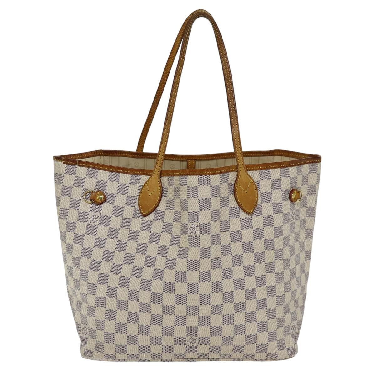 LOUIS VUITTON Damier Azur Neverfull MM Tote Bag N41605 LV 75496