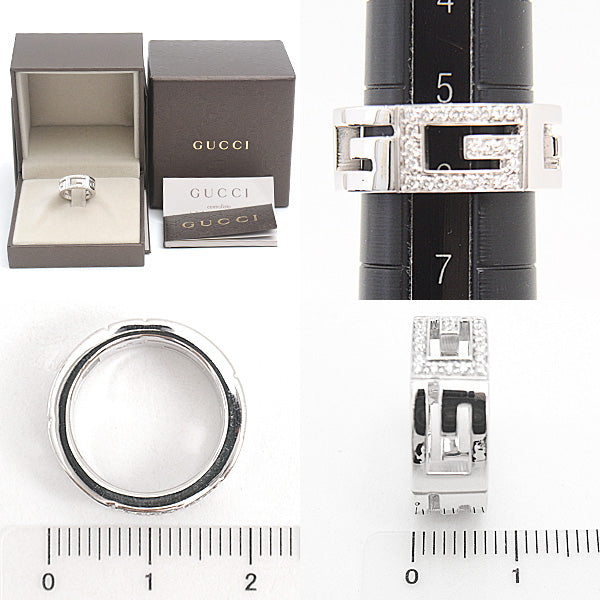 Luxury Gucci Trending 2025 Diamond Ring 750WG 5.5 G Logo White Gold