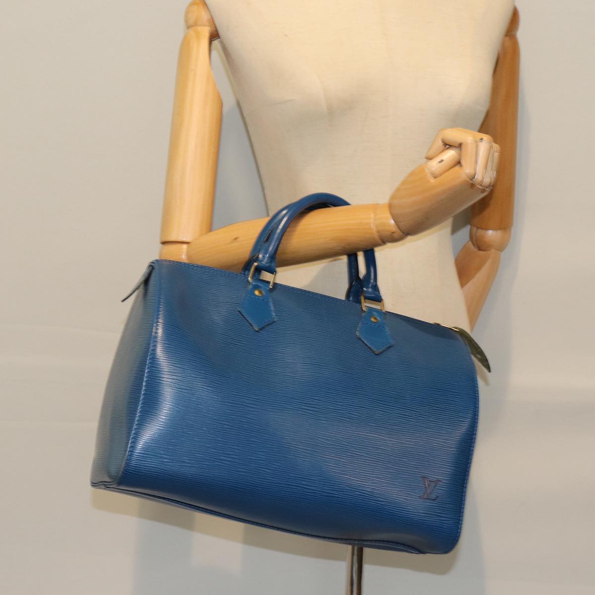 LOUIS VUITTON Epi Speedy 30 Hand Bag Toledo Blue M43005 LV 75498
