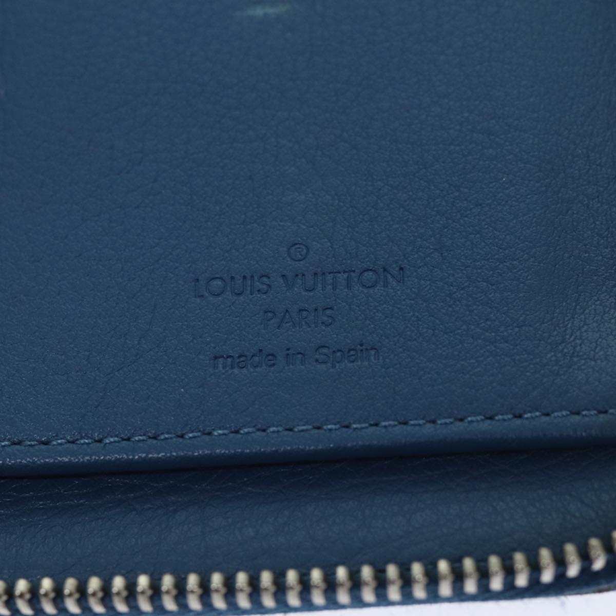 LOUIS VUITTON Suhari Zippy Wallet Long Wallet Leather Blue LV 75512