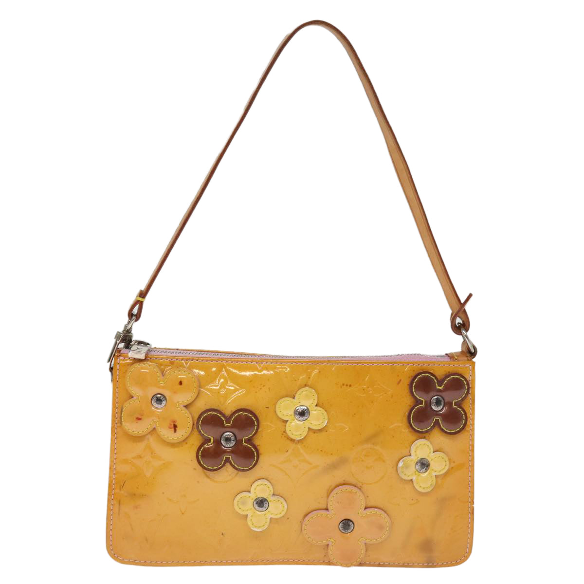LOUIS VUITTON Monogram Vernis Flower Lexington Pouch Pink M92248 LV 75514