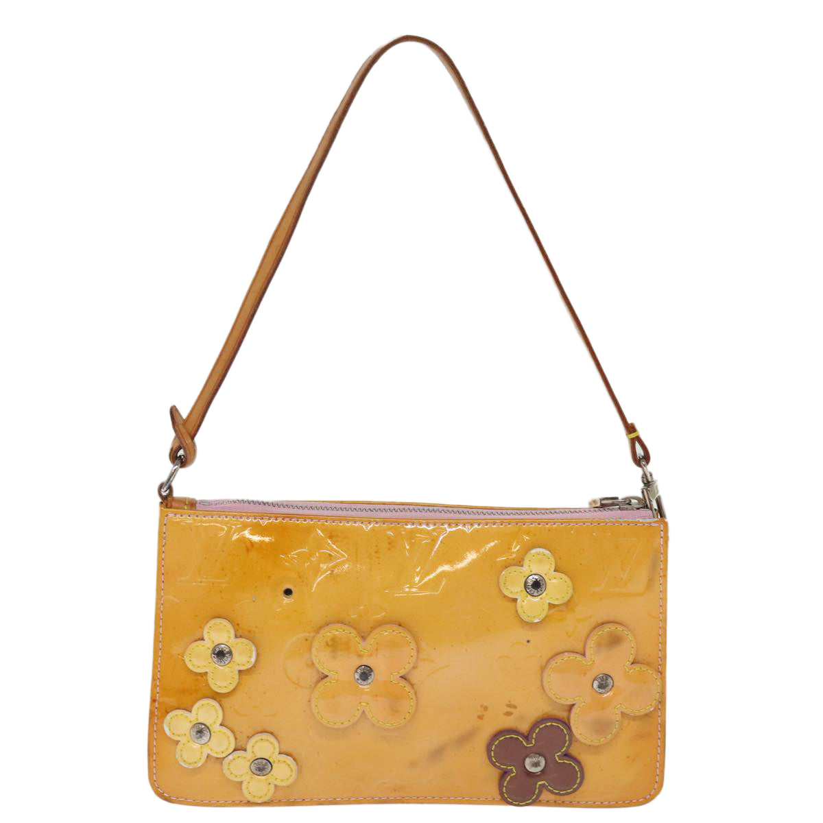 LOUIS VUITTON Monogram Vernis Flower Lexington Pouch Pink M92248 LV 75514