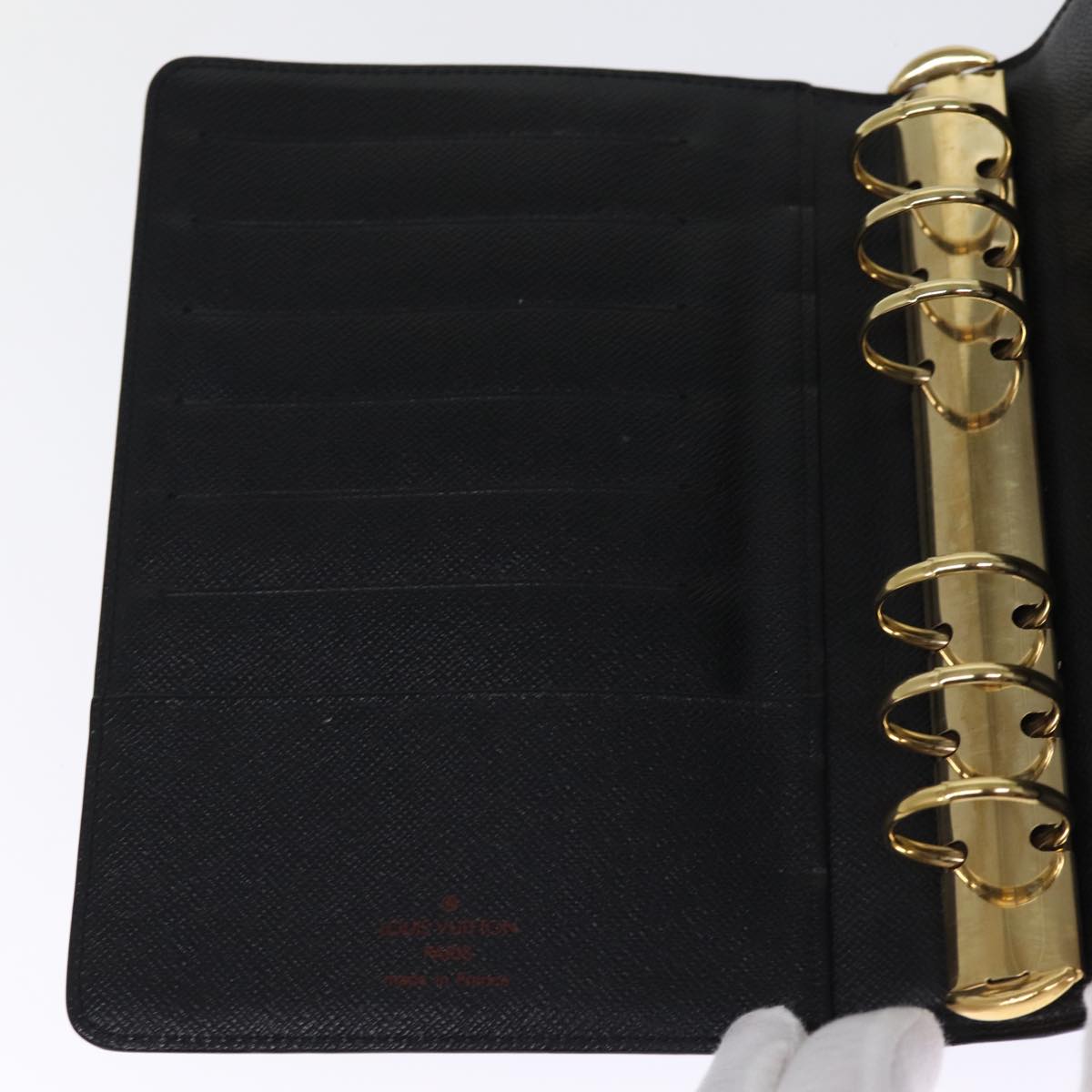 LOUIS VUITTON Epi Agenda MM Day Planner Cover Black R20042 LV 75520