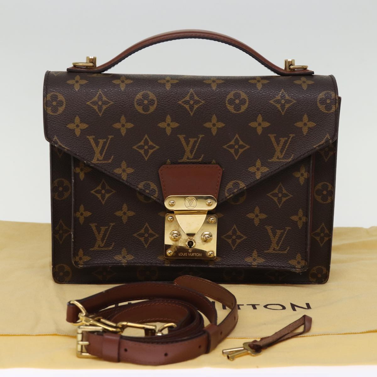 LOUIS VUITTON Monogram Monceau 28 Hand Bag 2way M51185 LV 75522