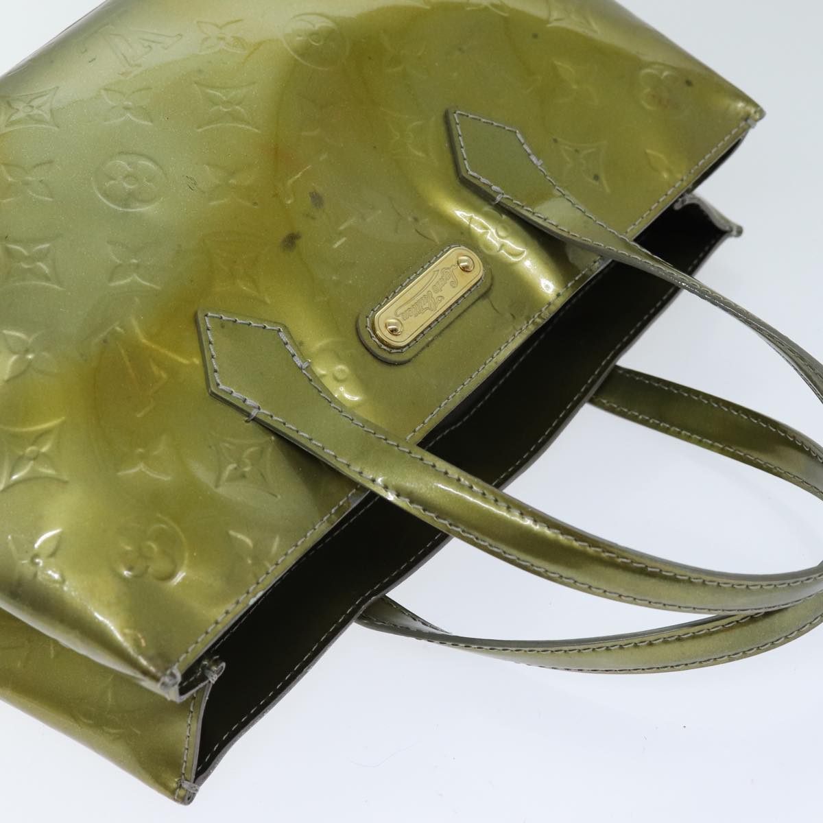 LOUIS VUITTON Monogram Vernis Wilshire PM Bag Gris Art Deco M91627 LV 75527