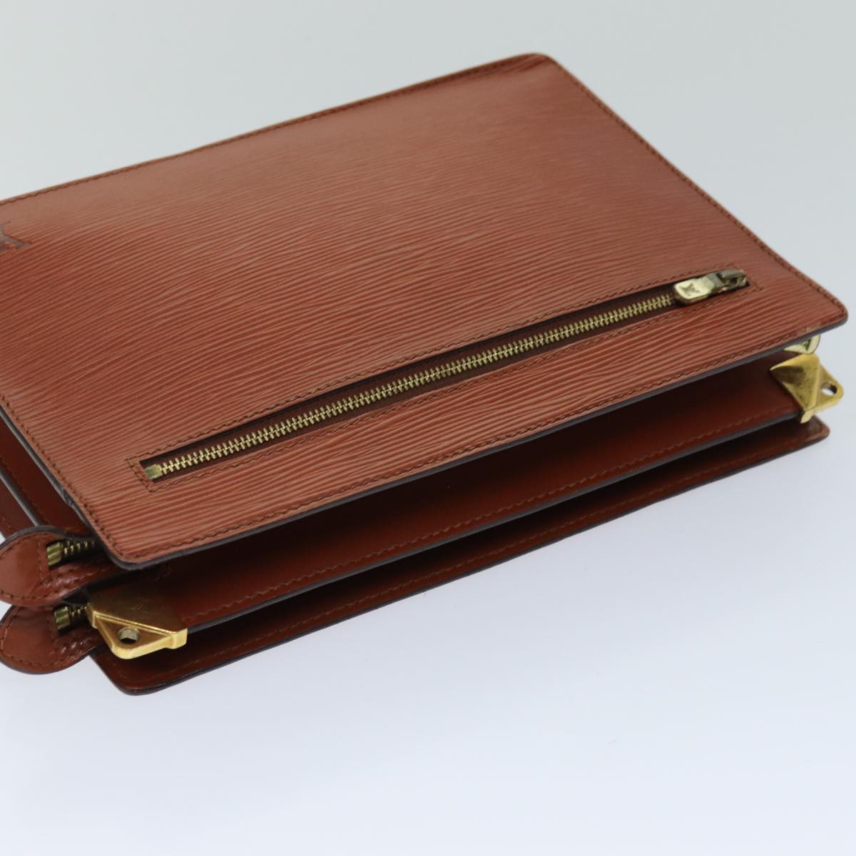 LOUIS VUITTON Epi Angian Clutch Bag Brown M52113 LV 75528