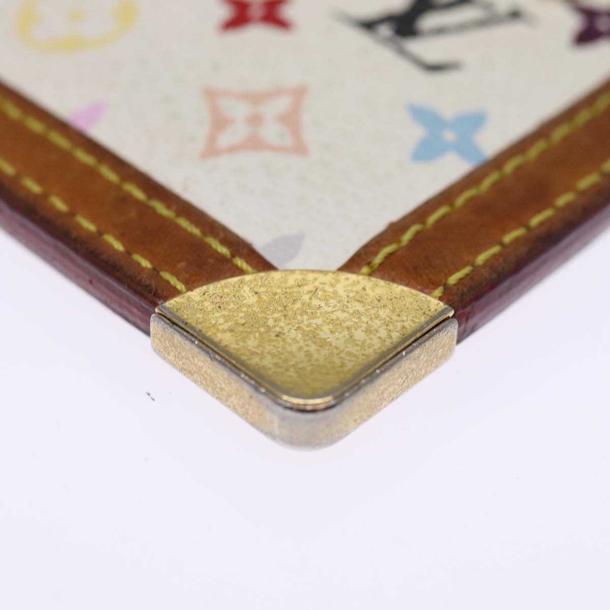 LOUIS VUITTON Monogram Multicolor Pochette Cles Purse White M92655 75531