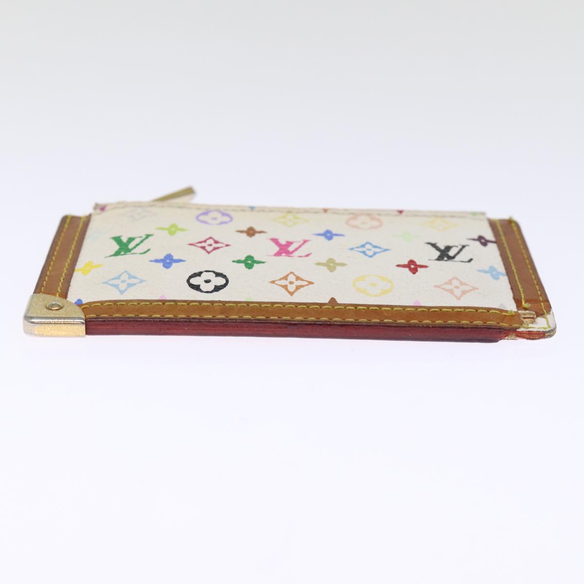 LOUIS VUITTON Monogram Multicolor Pochette Cles Purse White M92655 75531