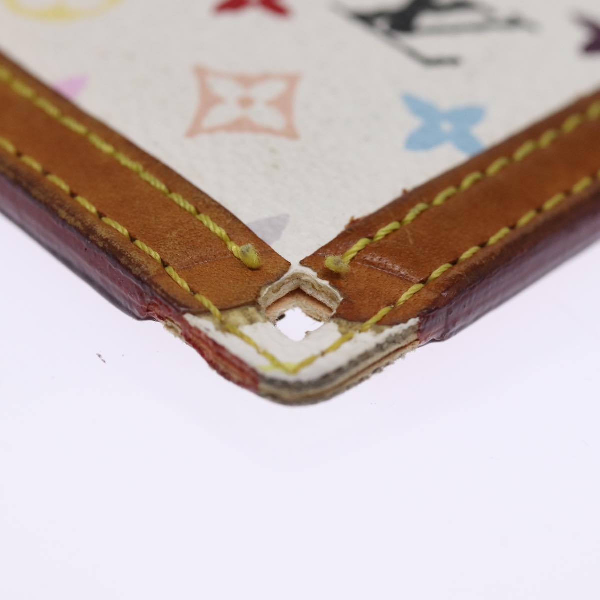 LOUIS VUITTON Monogram Multicolor Pochette Cles Purse White M92655 75531