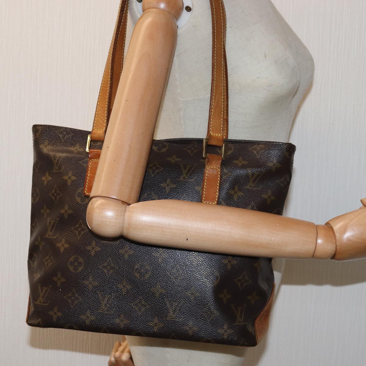 LOUIS VUITTON Monogram Cabas Piano Tote Bag M51148 LV 75539