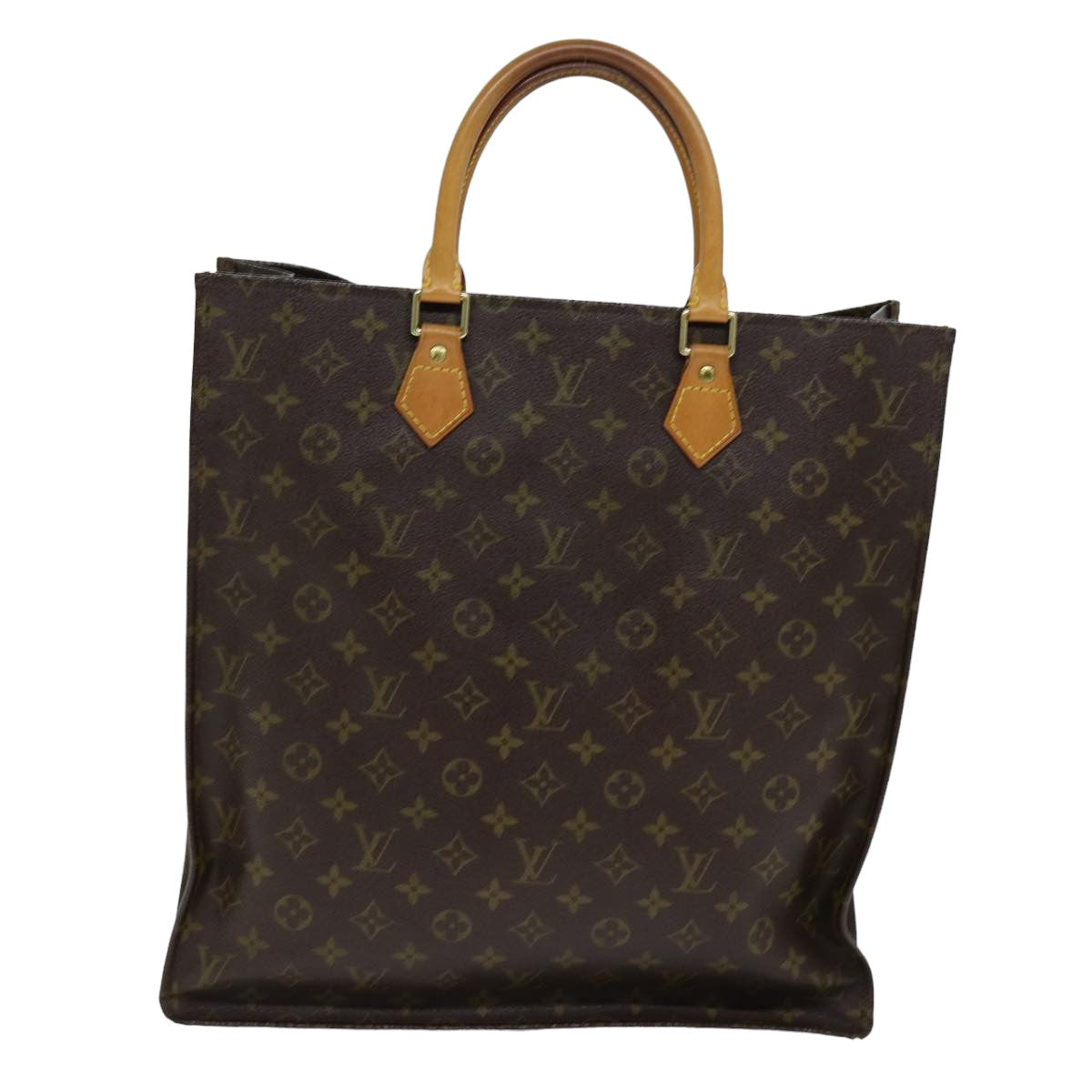 LOUIS VUITTON Monogram Sac Plat Hand Bag M51140 LV 75549