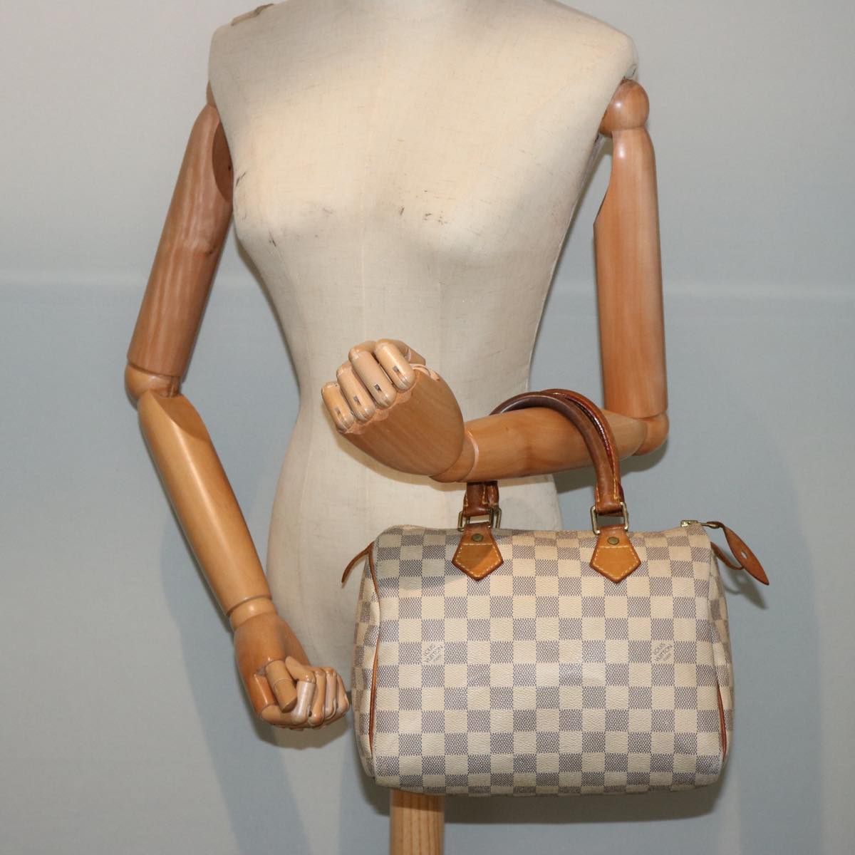 LOUIS VUITTON Damier Azur Speedy 25 Hand Bag N41534 LV 75553