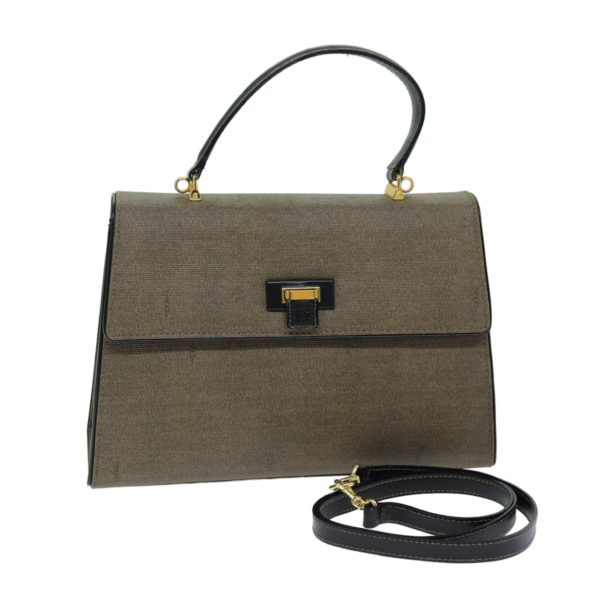 Luxury Fendi Hand Bag PVC 2way Brown75564