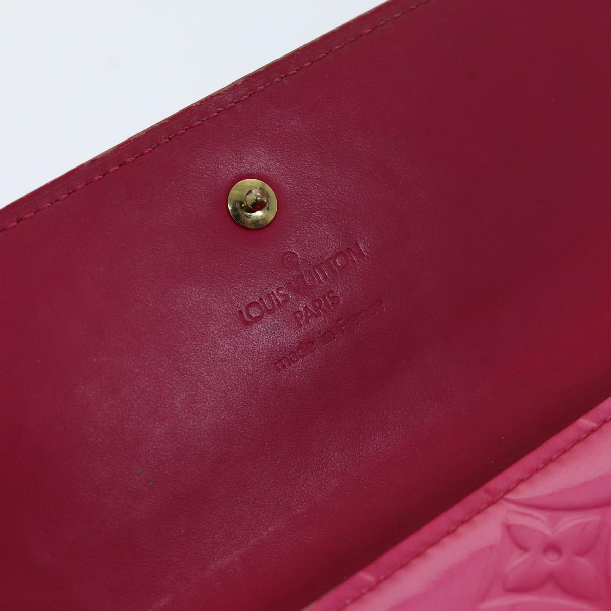 LOUIS VUITTON Vernis Porte Tresol International Wallet Pink M91246 LV 75577