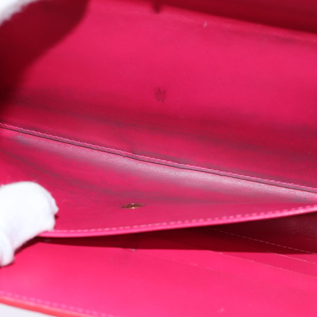 LOUIS VUITTON Vernis Porte Tresol International Wallet Pink M91246 LV 75577