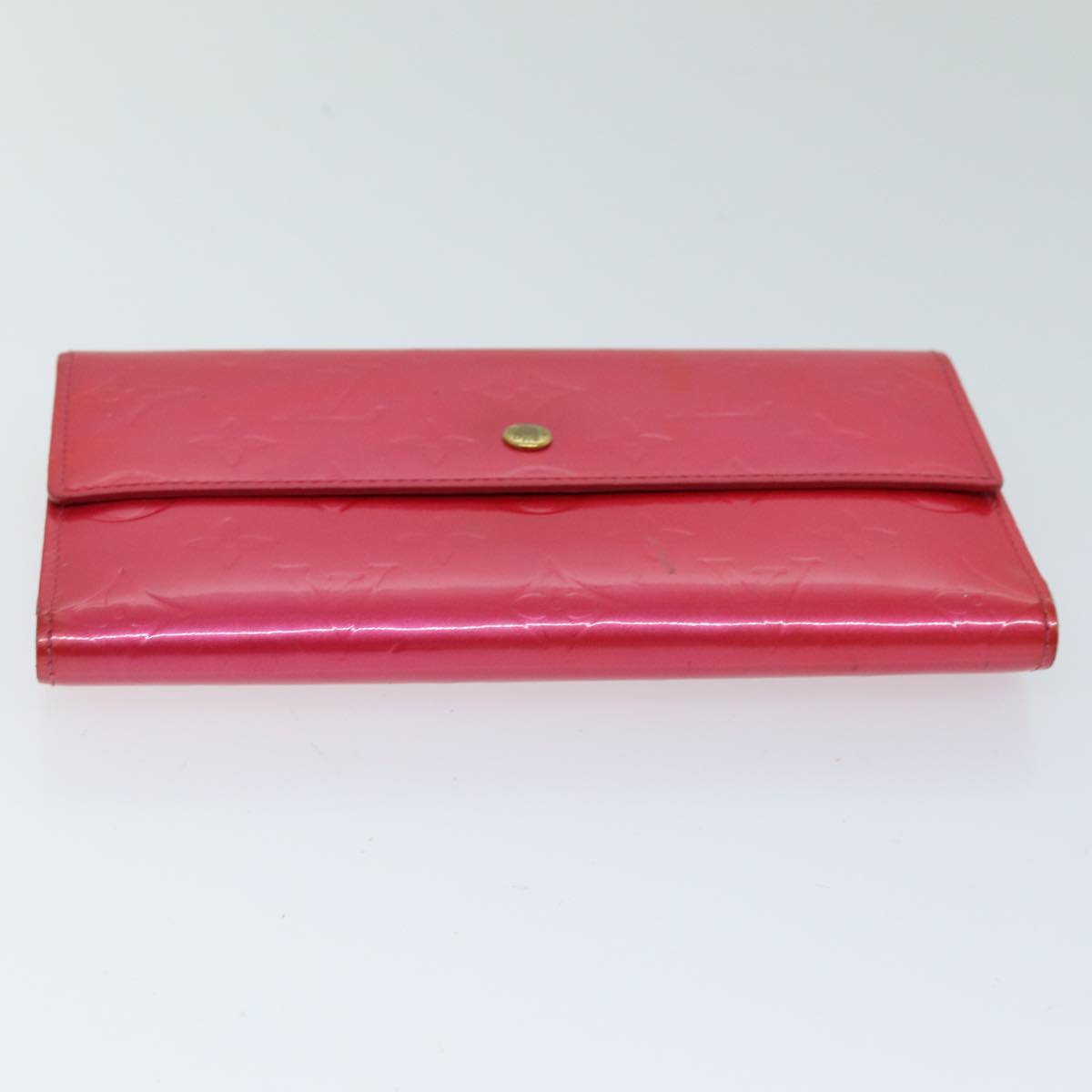 LOUIS VUITTON Vernis Porte Tresol International Wallet Pink M91246 LV 75577