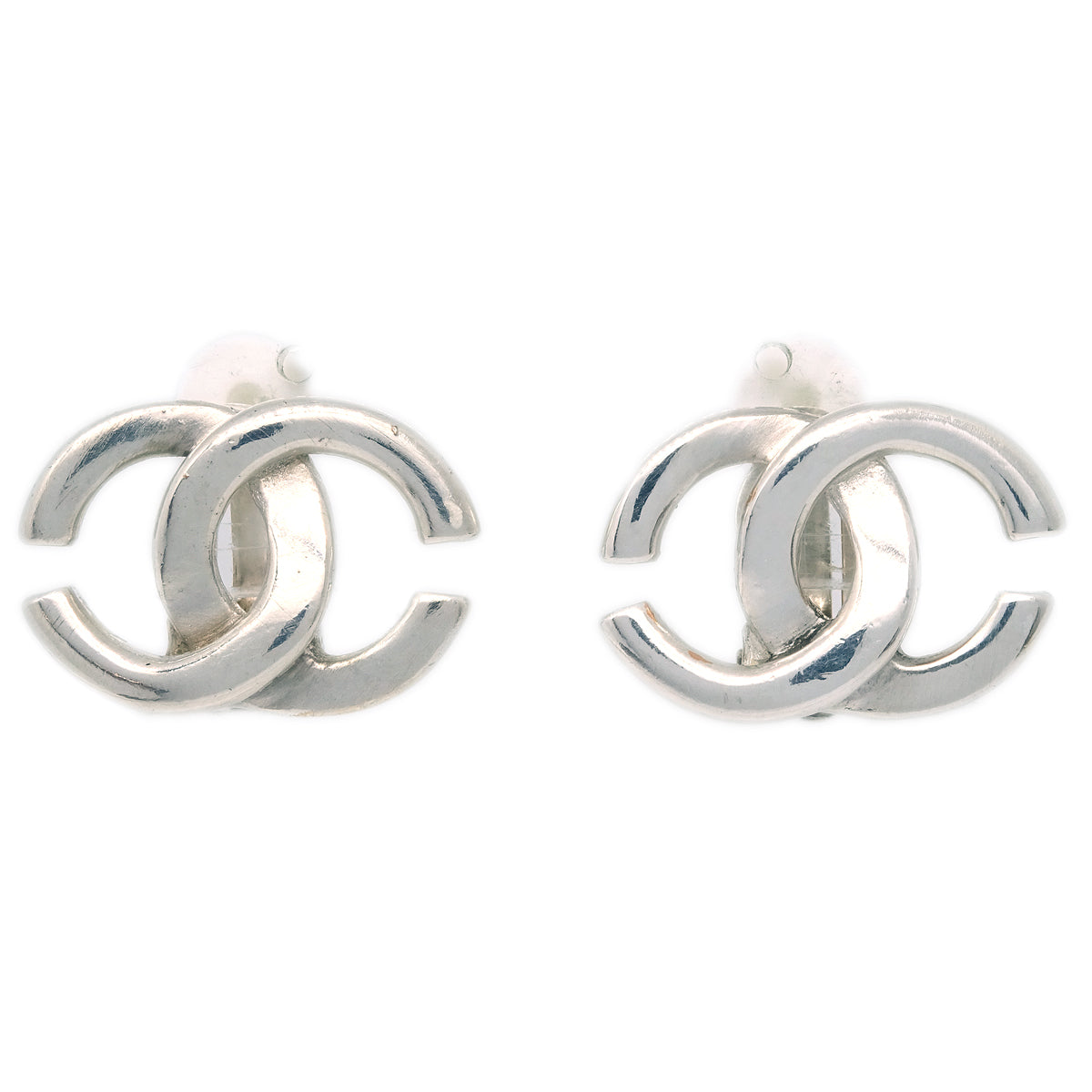 Chanel Earrings Clip-On Silver 01A
