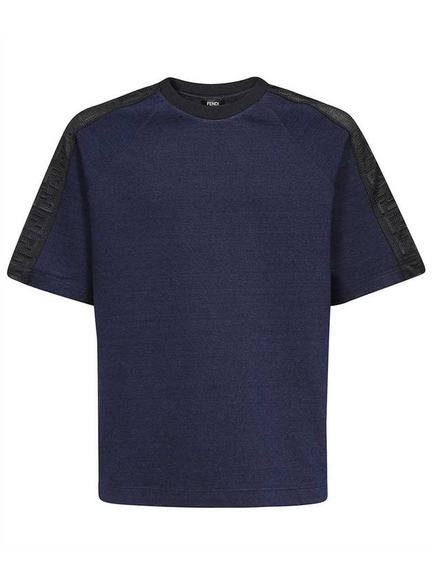 Luxury Fendi FF Jersey Short Sleeve T-Shirt Blue