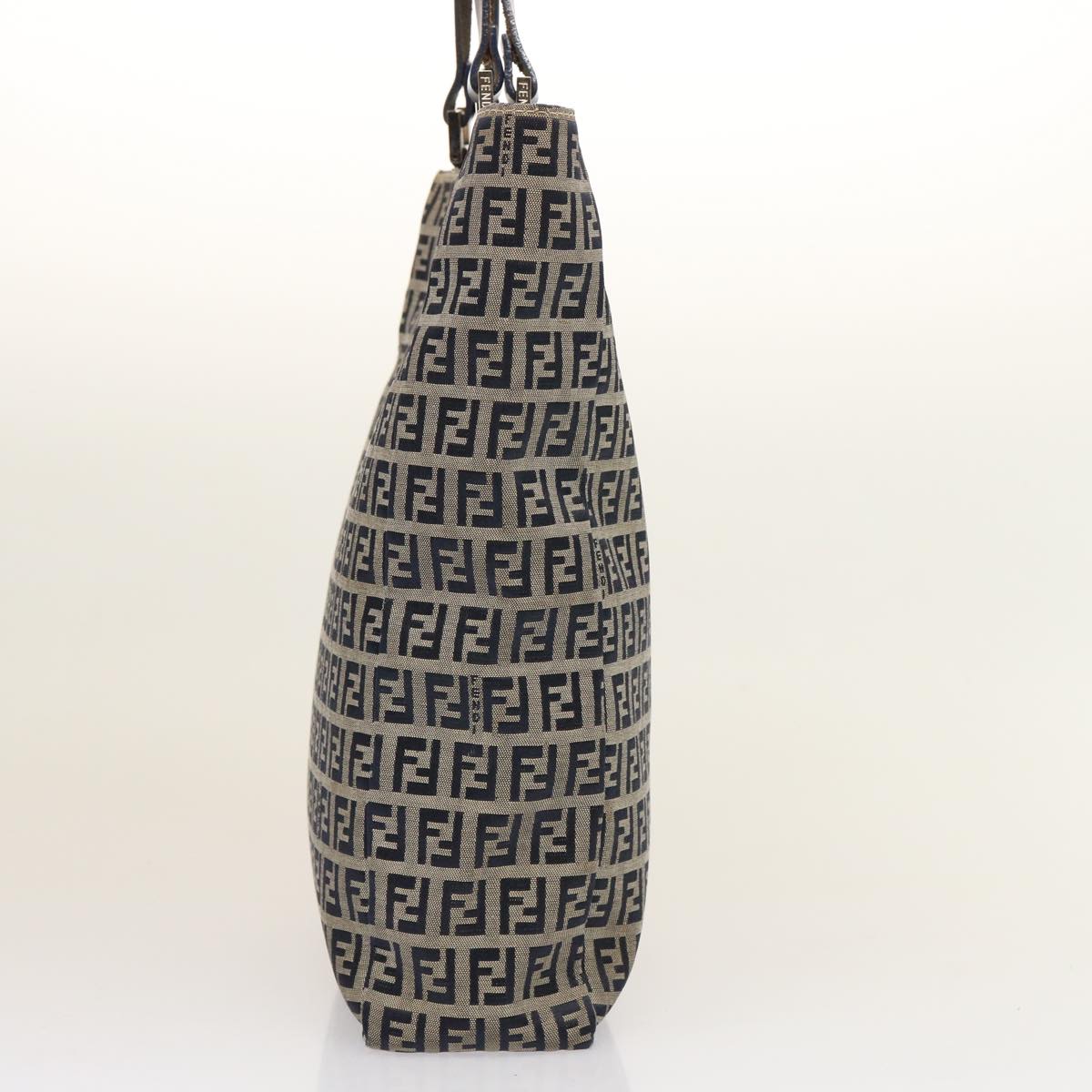 Luxury Fendi Zucchino Canvas Tote Bag Navy75609