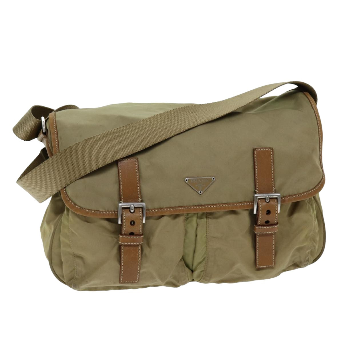Luxury PradaShoulder Bag Nylon Beige 75615