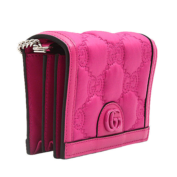 Luxury Gucci Trending 2025 Women's 3-Way Chain Shoulder Bag GG Matelassé Leather Nylon Pink