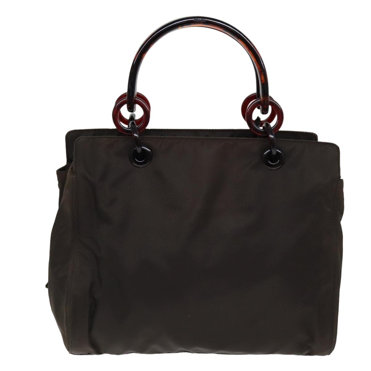 Luxury PradaHand Bag Nylon Brown 75646