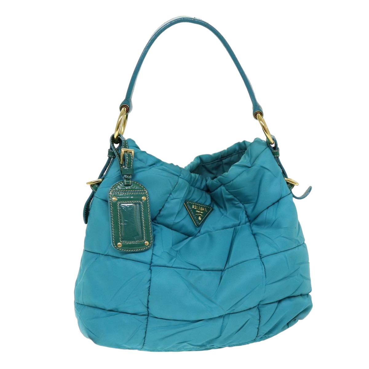 Luxury PradaTote Bag Nylon Turquoise Blue 75648