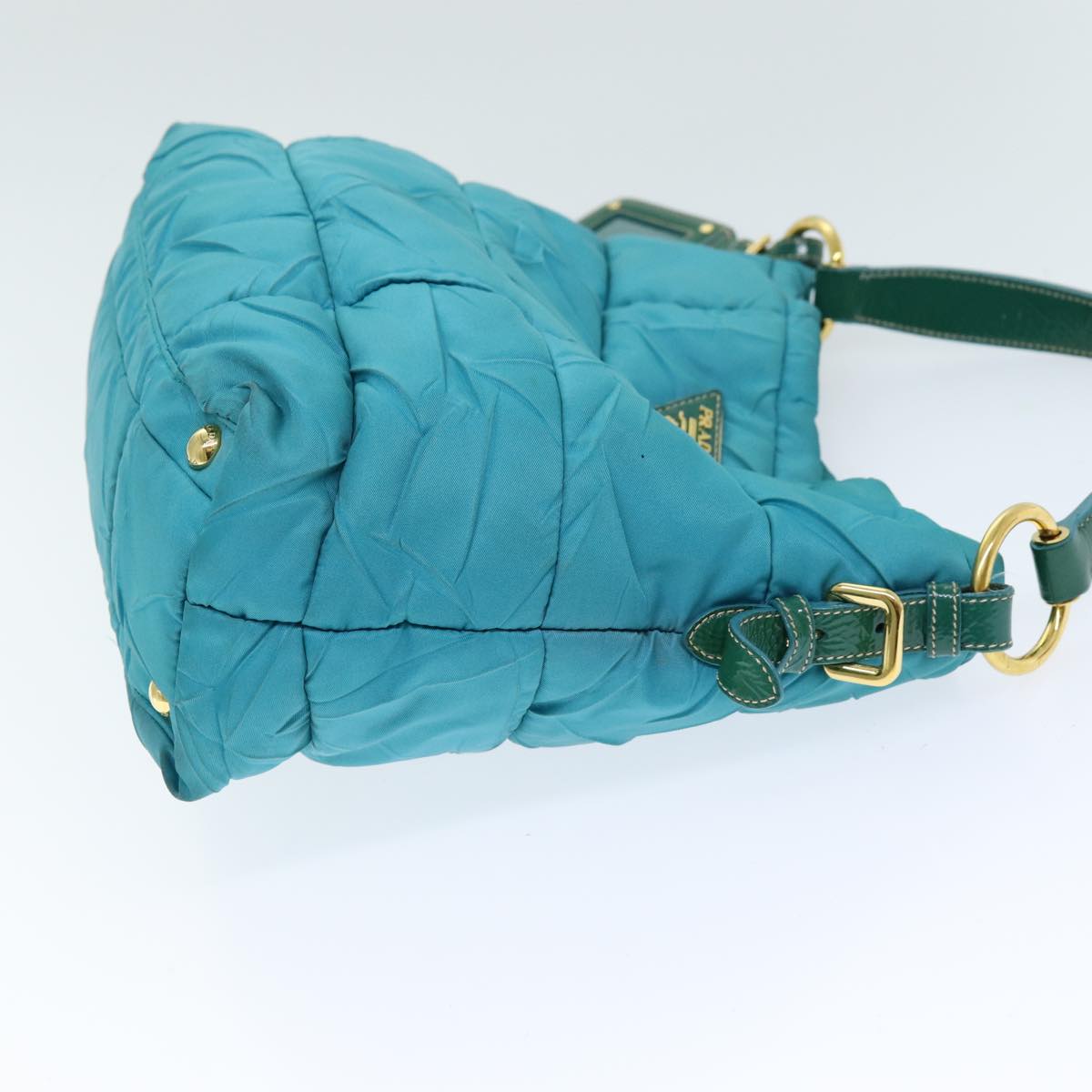 Luxury PradaTote Bag Nylon Turquoise Blue 75648
