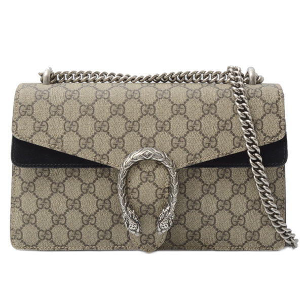 Luxury Gucci Trending 2025 GG Supreme Dionysus Chain Shoulder Bag PVC Suede
