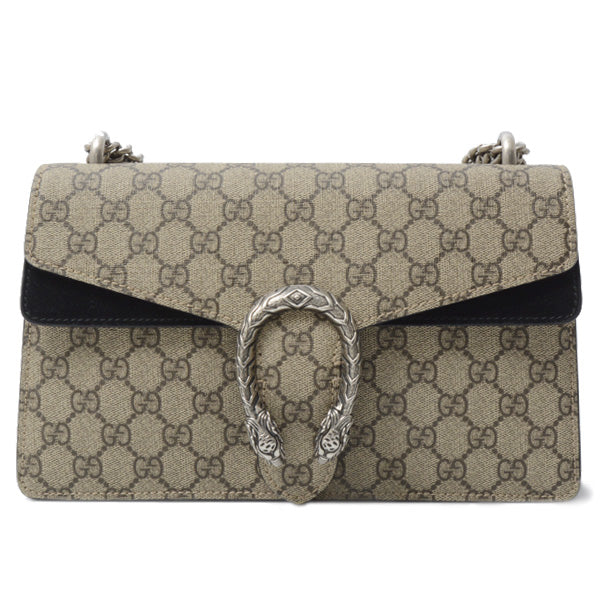 Luxury Gucci Trending 2025 GG Supreme Dionysus Chain Shoulder Bag PVC Suede