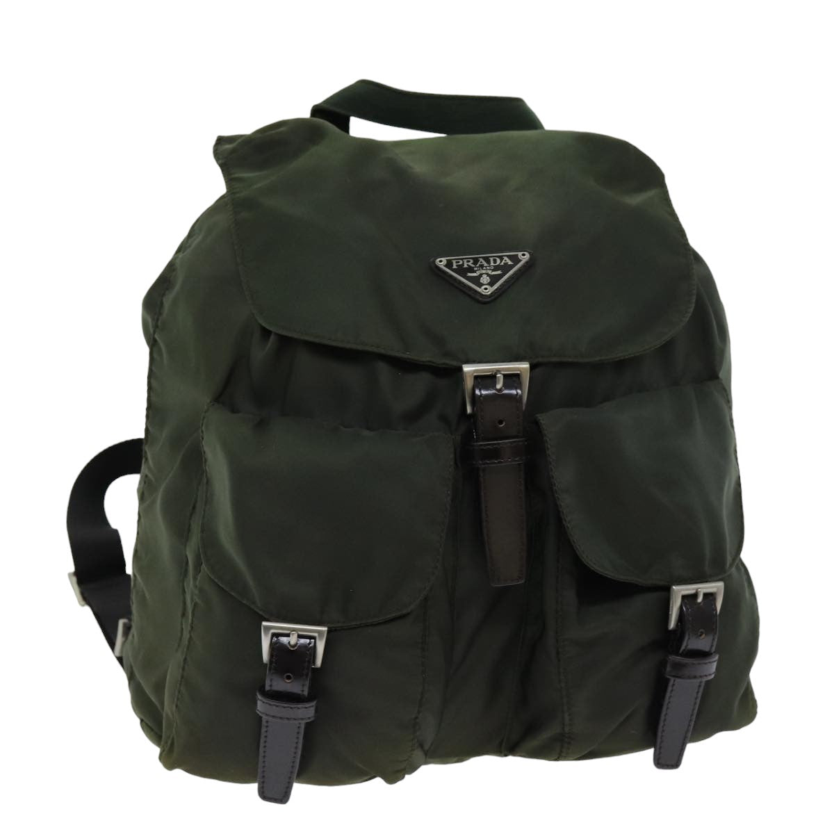 Luxury PradaBackpack Nylon Khaki 75695
