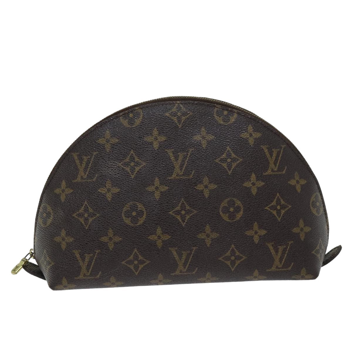 LOUIS VUITTON Monogram Trousse Demi Ronde Cosmetic Pouch M47520 LV 75708