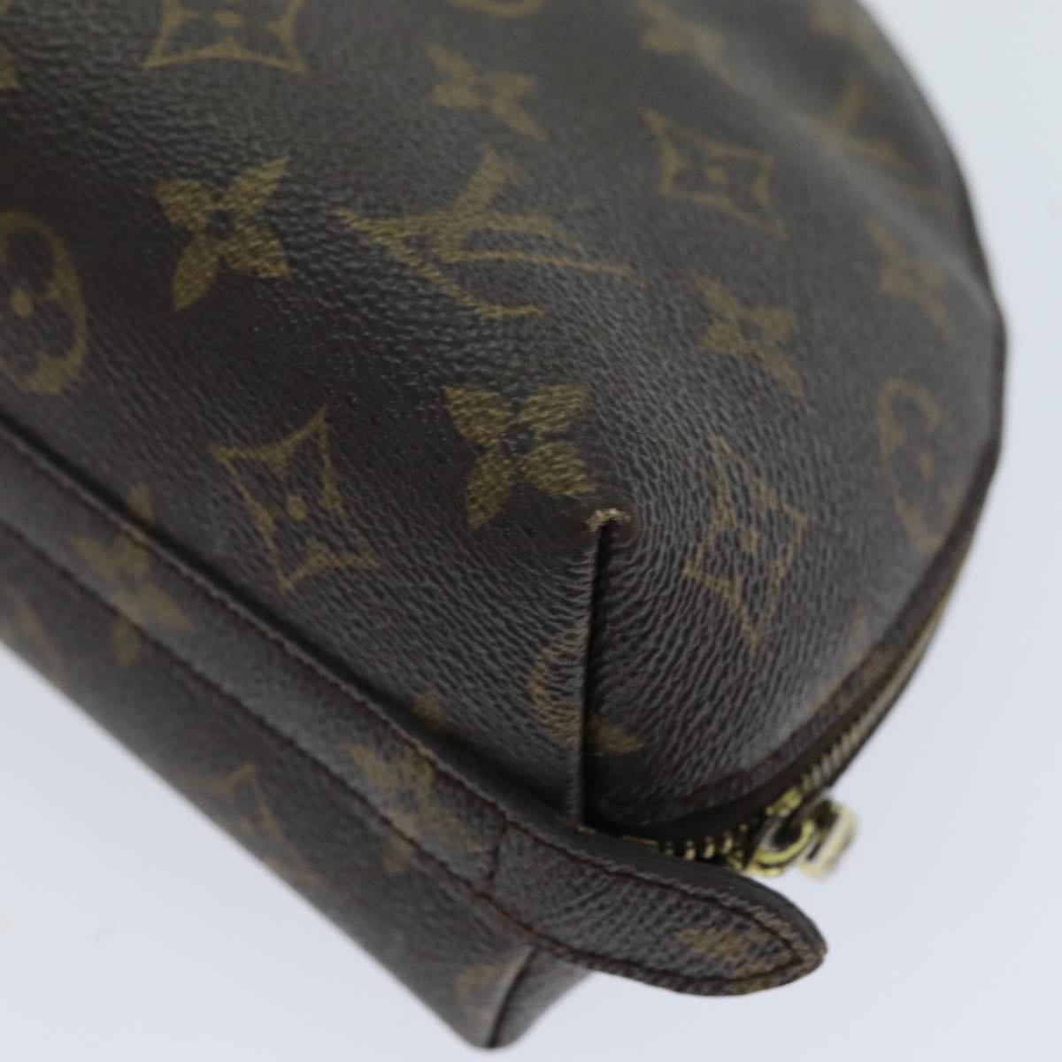 LOUIS VUITTON Monogram Trousse Demi Ronde Cosmetic Pouch M47520 LV 75708