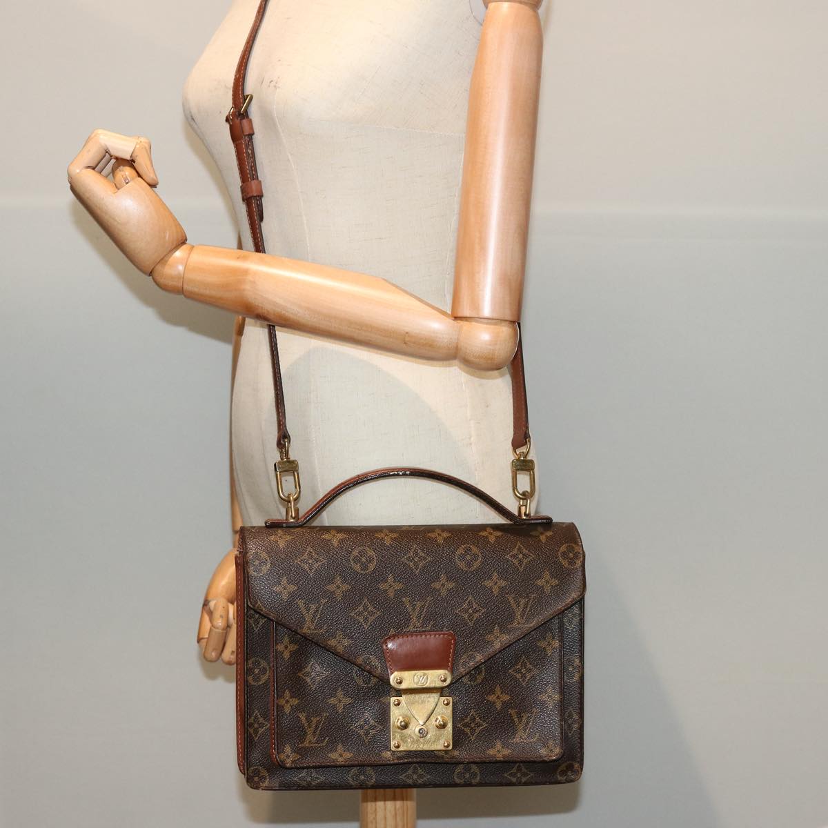 LOUIS VUITTON Monogram Monceau Hand Bag 2way M51185 LV 75723