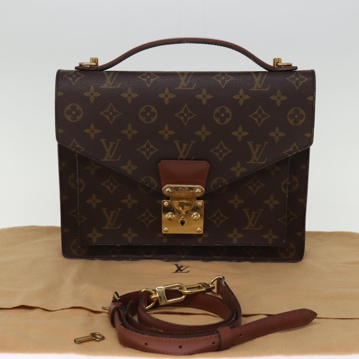 LOUIS VUITTON Monogram Monceau 28 Hand Bag 2way M51185 LV 75725