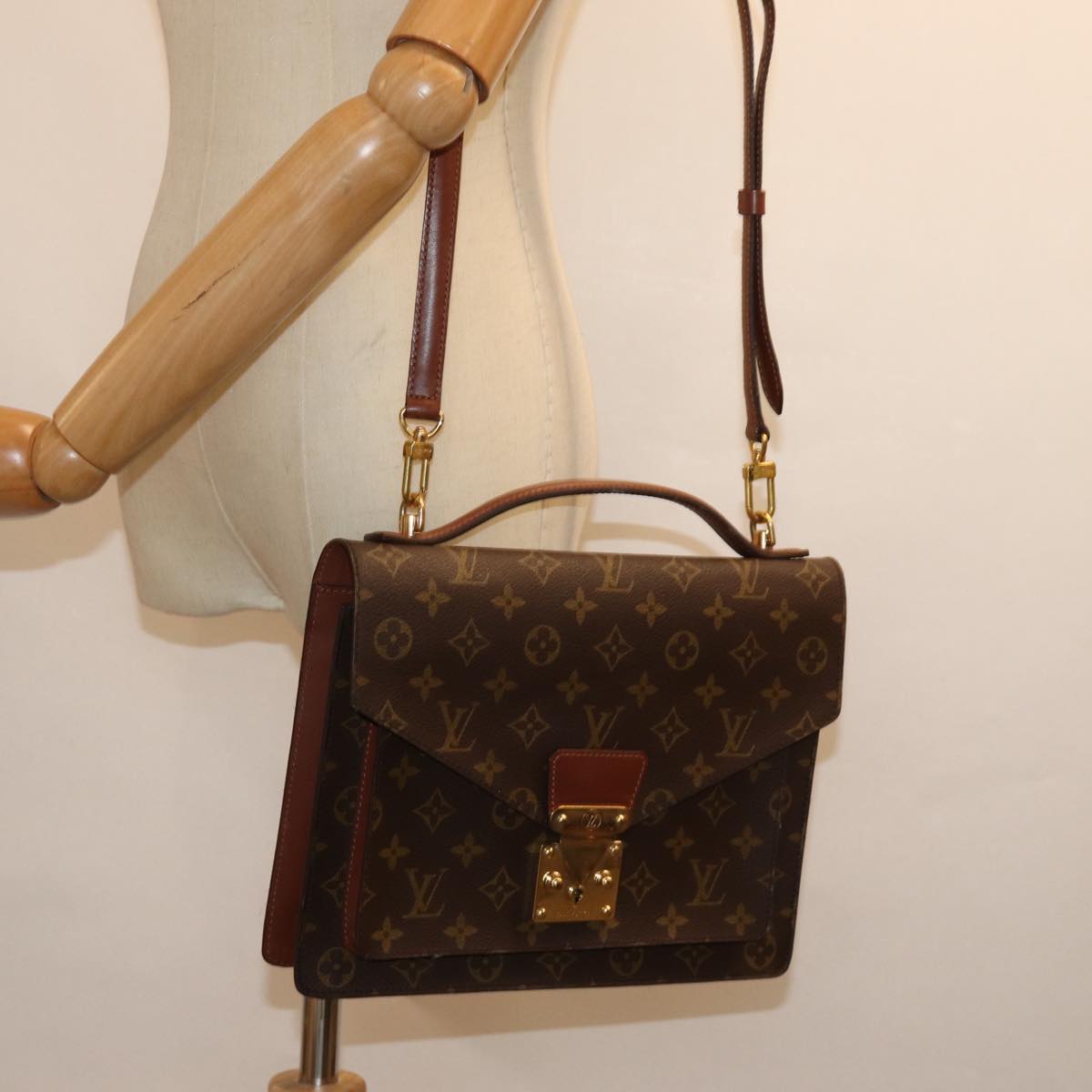 LOUIS VUITTON Monogram Monceau 28 Hand Bag 2way M51185 LV 75725