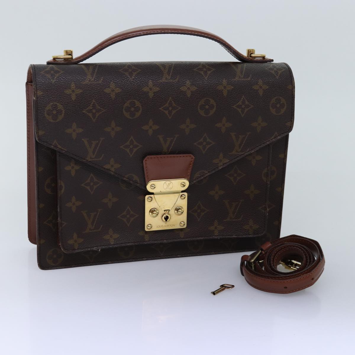 LOUIS VUITTON Monogram Monceau 28 Hand Bag 2way M51185 LV 75727