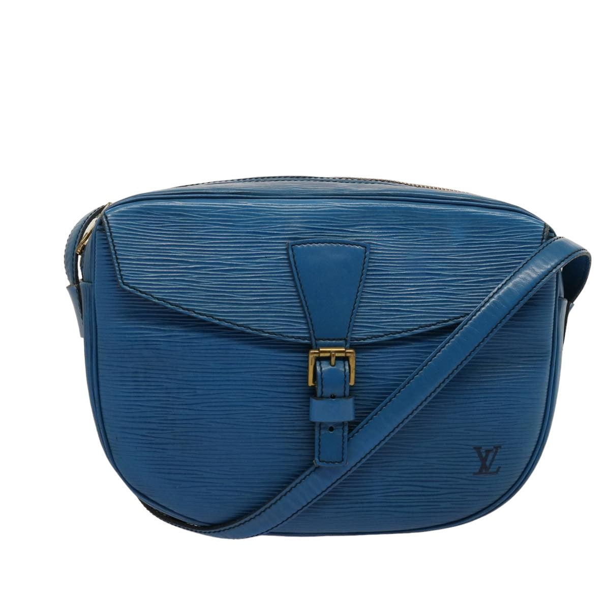 LOUIS VUITTON Epi June Feuille Shoulder Bag Blue M52155 LV 75735