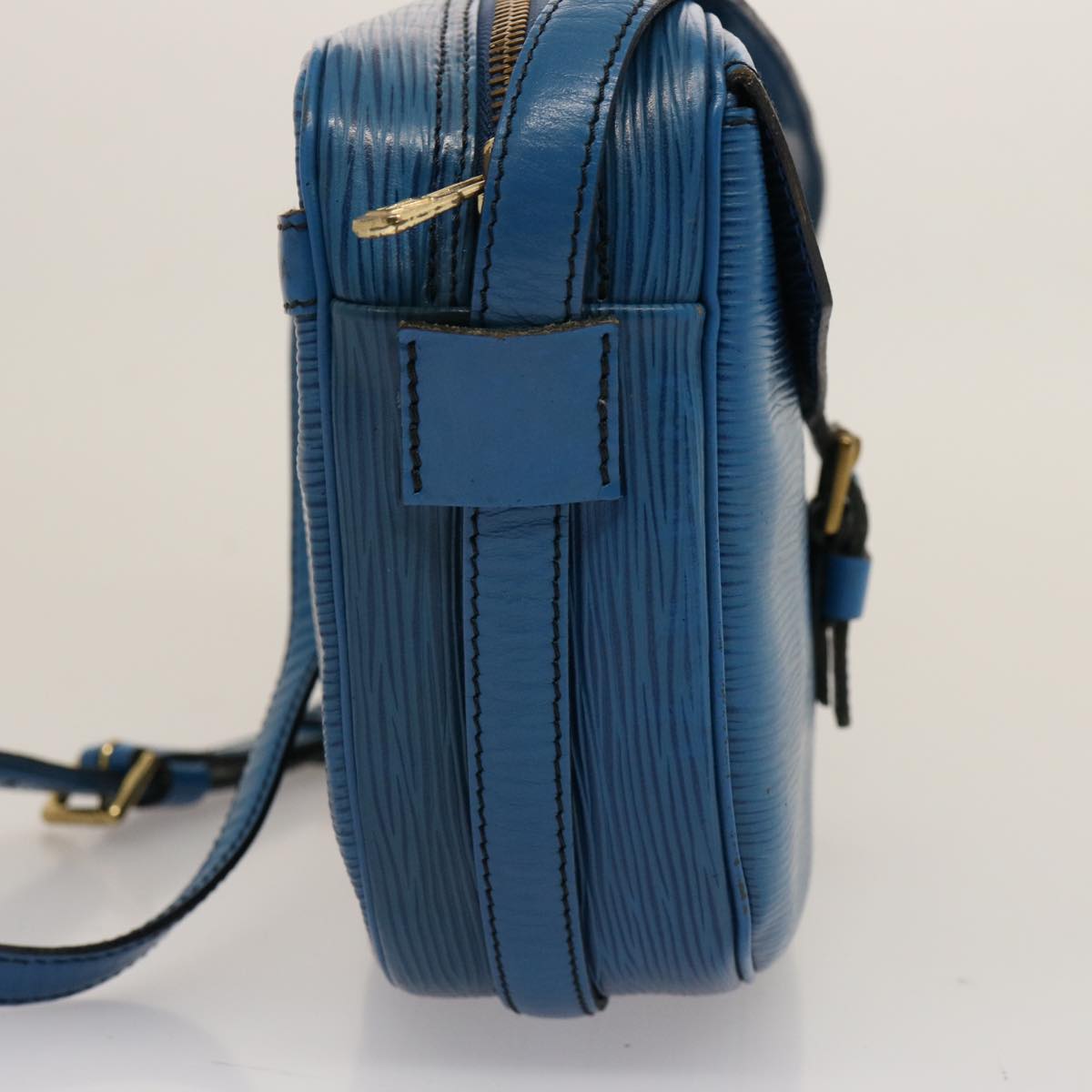 LOUIS VUITTON Epi June Feuille Shoulder Bag Blue M52155 LV 75735
