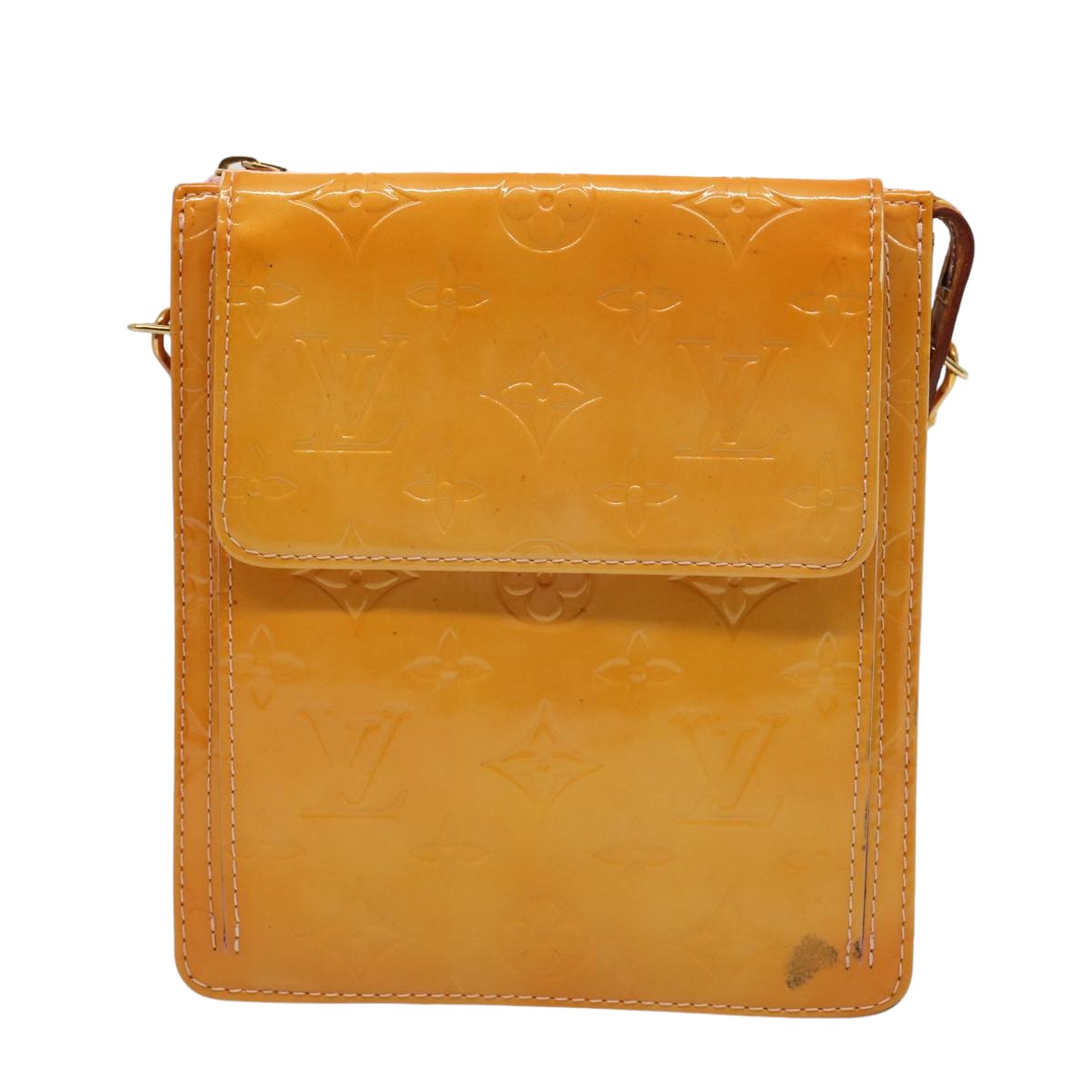 LOUIS VUITTON Monogram Vernis Motto Pouch Marshmallow Pink M91312 LV 75740