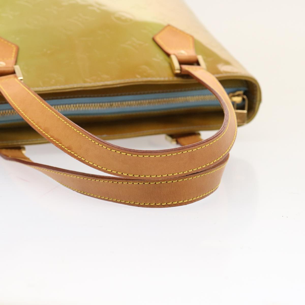 LOUIS VUITTON Monogram Vernis Houston Hand Bag Baby Blue M91005 LV 75758